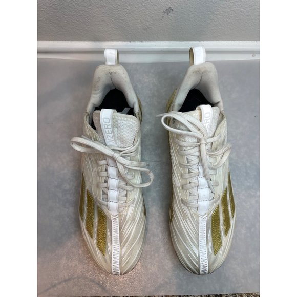 Adidas White & Gold Metallic Adizero Football Cleats GX5122 main image 5